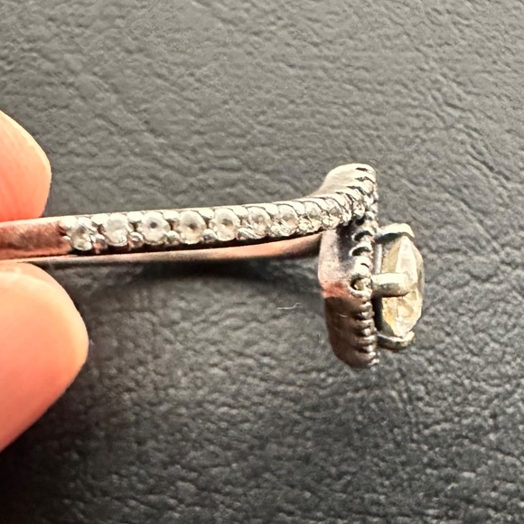 Pandora Sterling Silver with Cubic Zirconia Antique Style Wishbone Ring - Picture 4 of 7